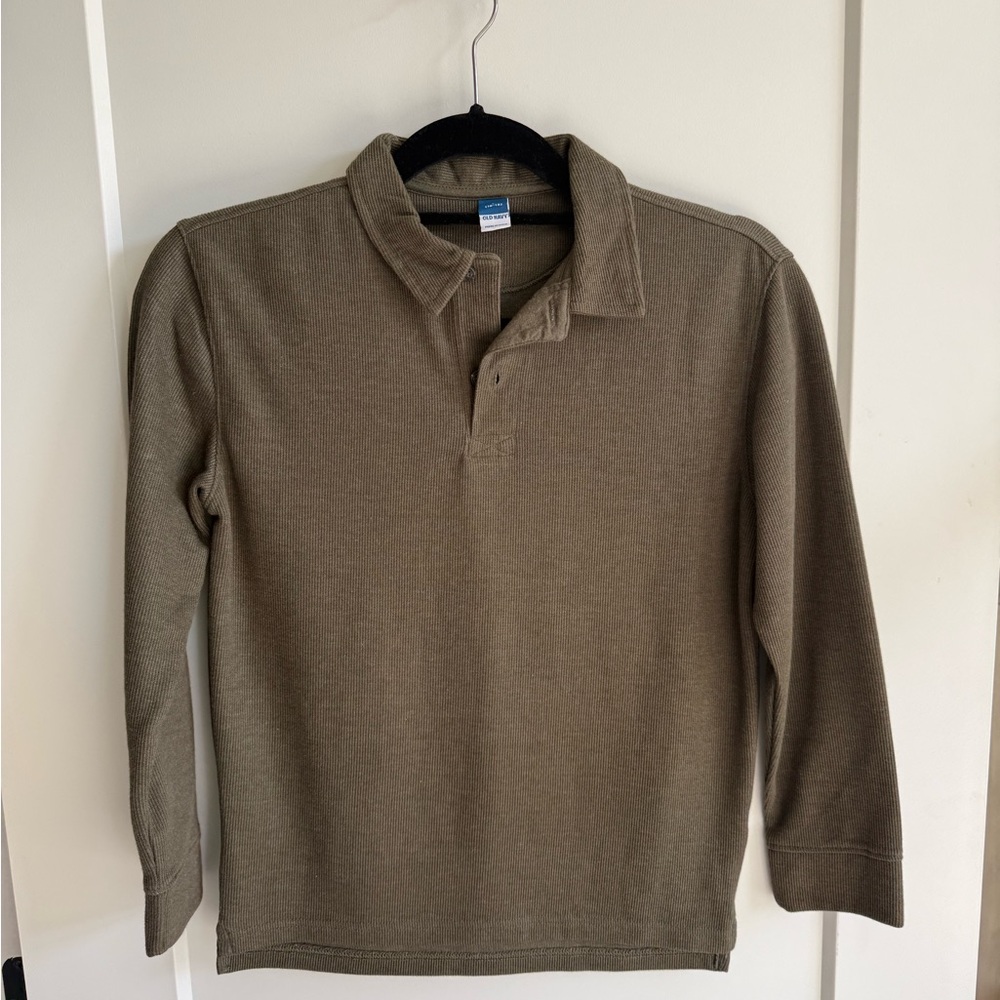Old Navy Kids Olive Long Sleeve Polo